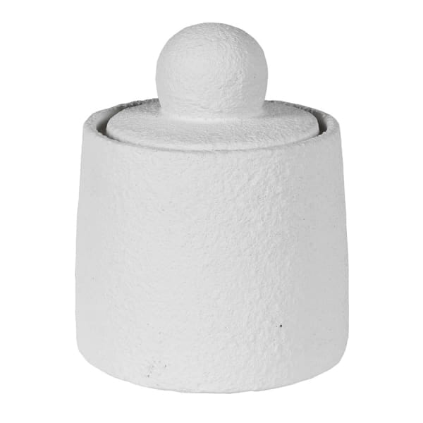 Laurel White Textured Decorative Jar