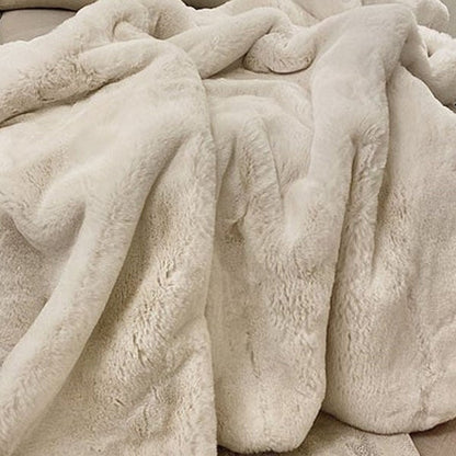 Lili Extra Thick Faux Fur Cream Throw