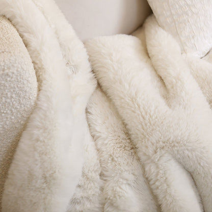 Lili Extra Thick Faux Fur Cream Throw