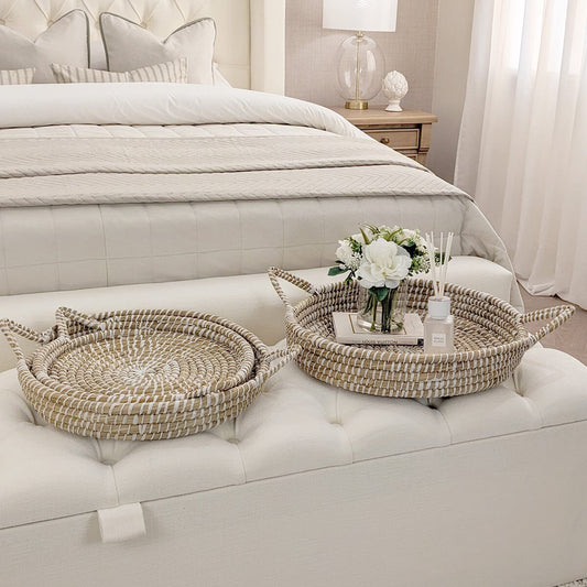 Maiden Natural Woven Round Trays - Set of 3