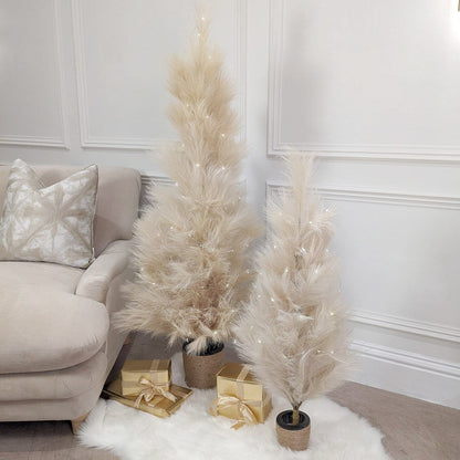 Medium Decorative Faux Pampas Tree with LED Lights