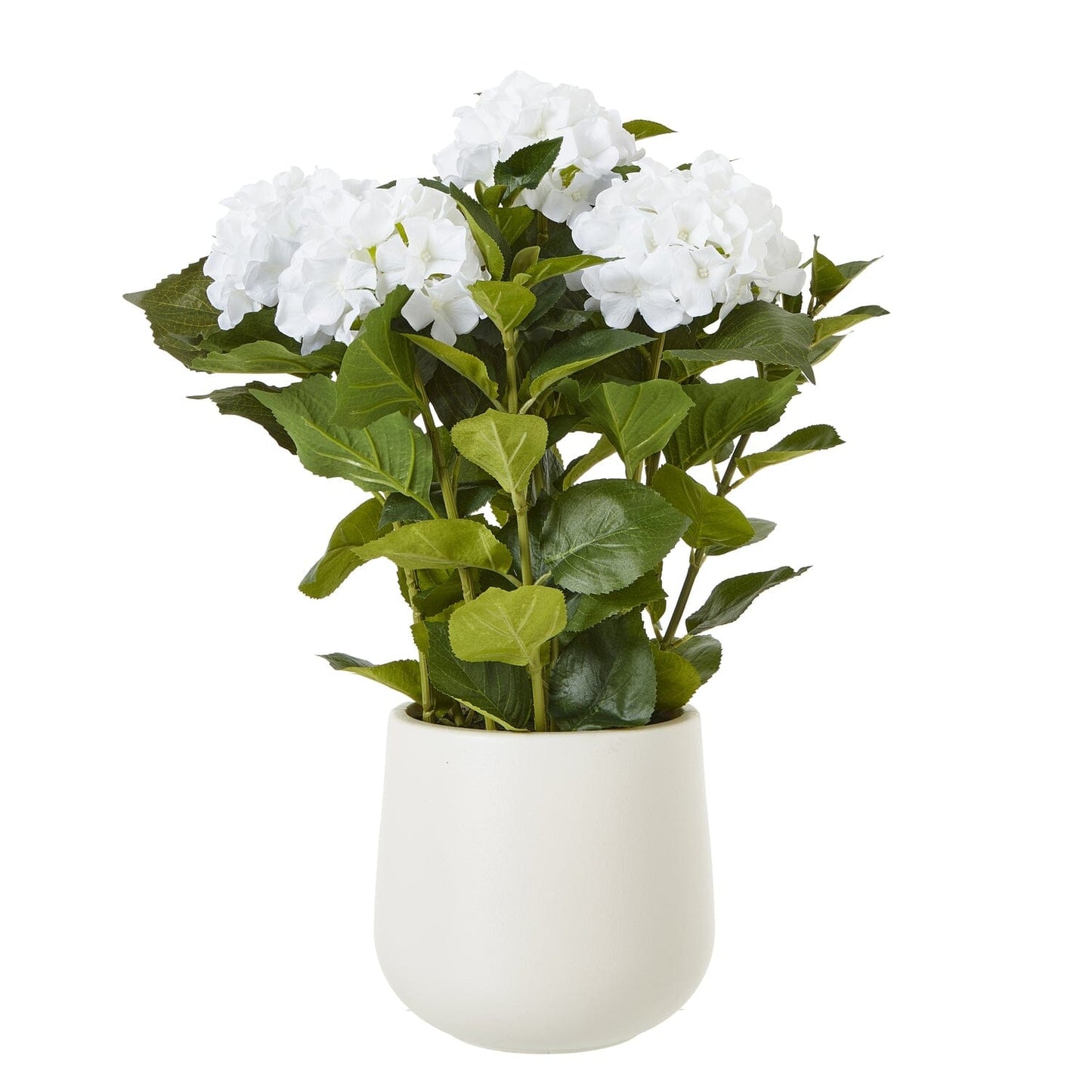 Medium White Faux Hydrangea Potted Plant