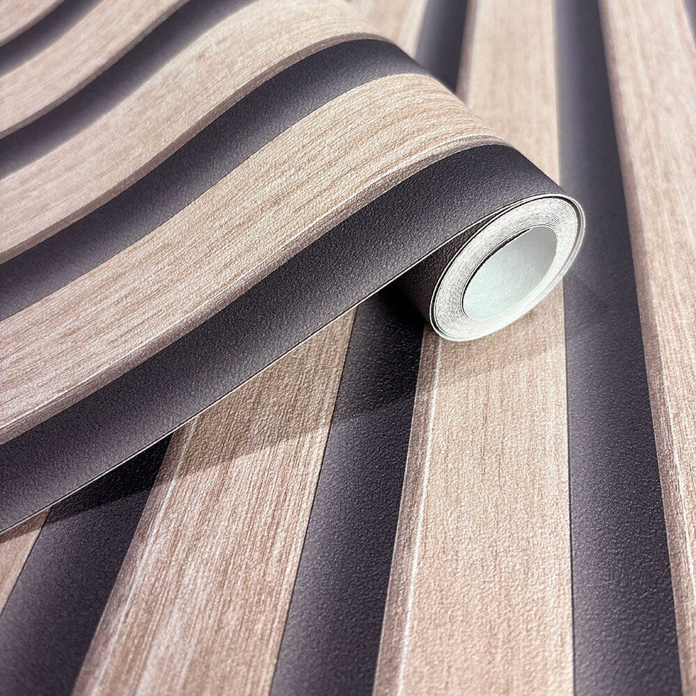 Nolita Panelled Oak Effect Wallpaper