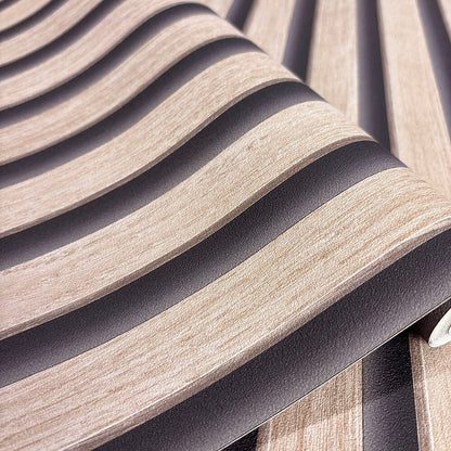 Nolita Panelled Oak Effect Wallpaper