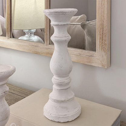 Norfolk Medium Distressed Stone Candle Holder