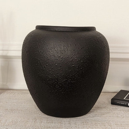 Odette Black Textured Ceramic Vase