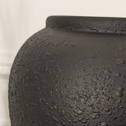 Odette Black Textured Ceramic Vase