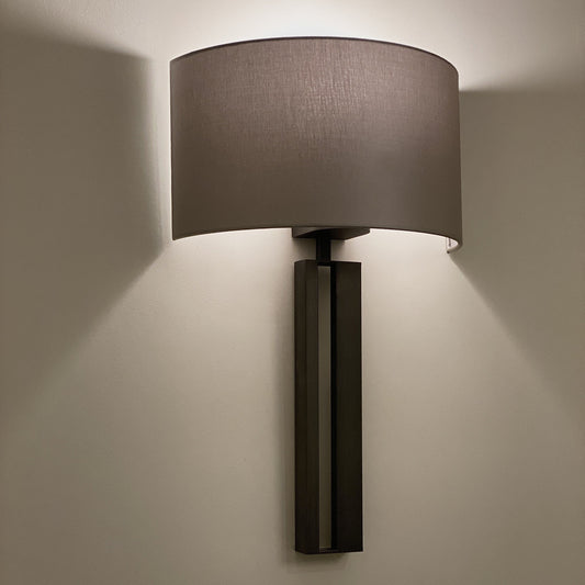 In Stock - Oralie Matte Brass Large Wall Light - Mink Shade