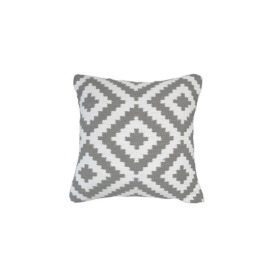 Rho Grey & White Geometric Print Outdoor Cushion