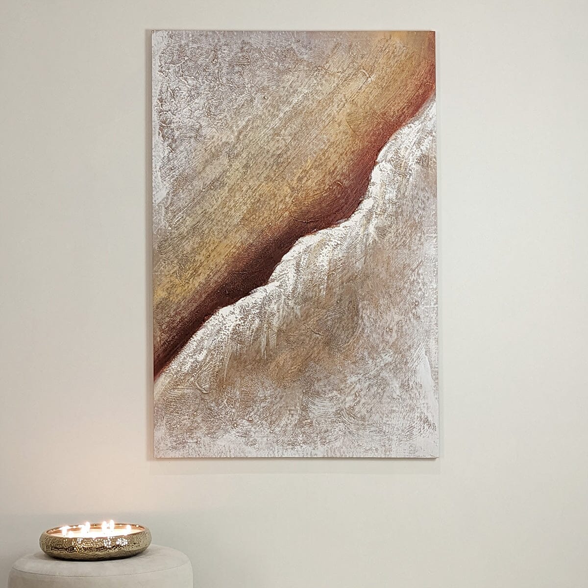 Sanctuary Neutral Textured Abstract Canvas Wall Art