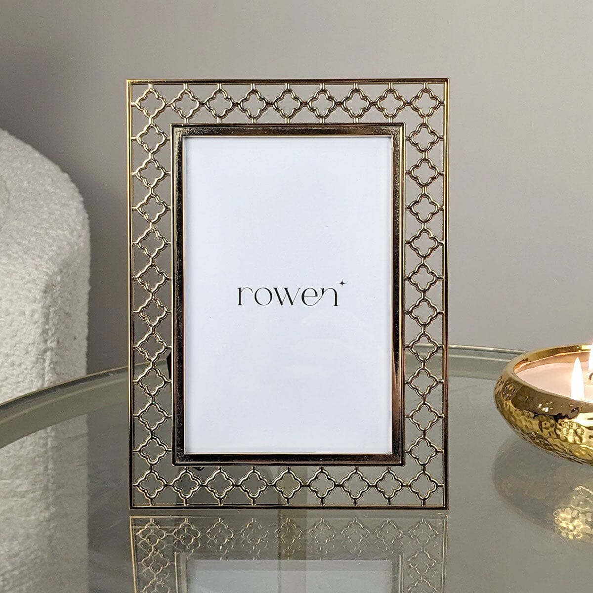 Sarai Gold Lattice Metal Photo Frame - 4x6"