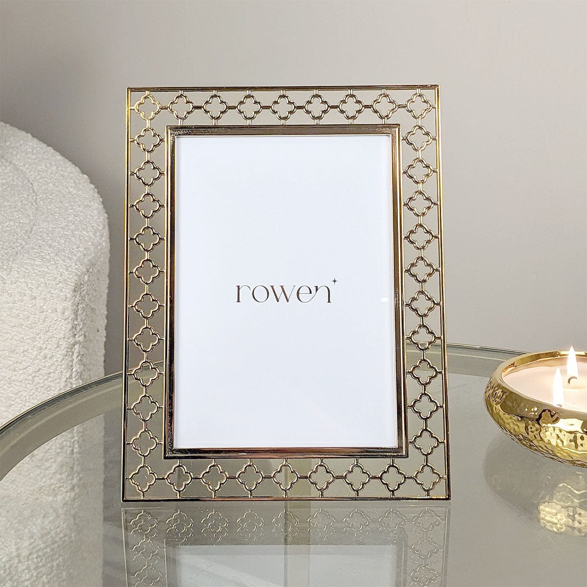 Sarai Gold Lattice Metal Photo Frame - 5x7"