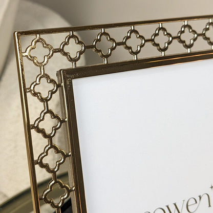 Sarai Gold Lattice Metal Photo Frame - 5x7"