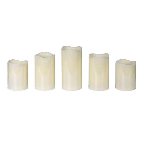 Set of 5 Cream Decorative LED Candles