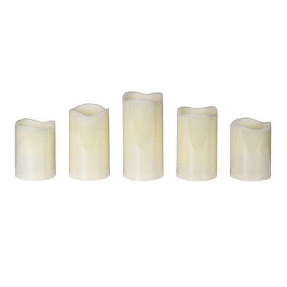 Set of 5 Cream Decorative LED Candles