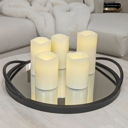 Set of 5 Cream Decorative LED Candles