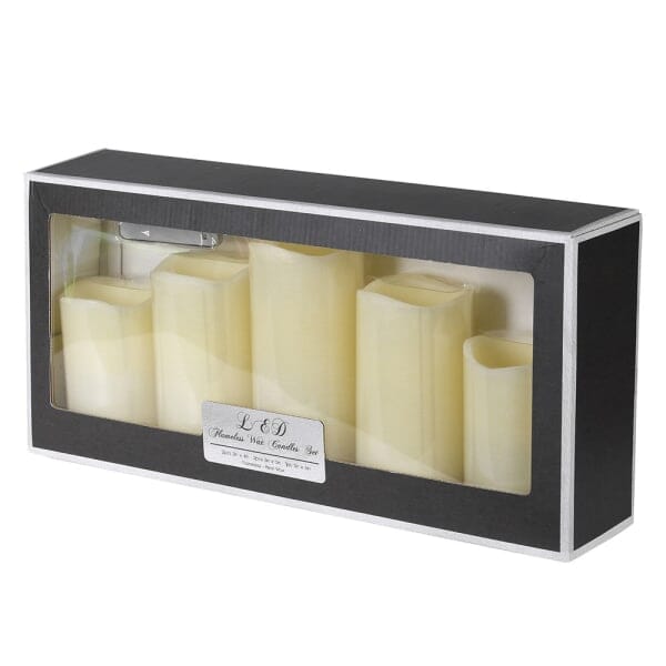 Set of 5 Cream Decorative LED Candles