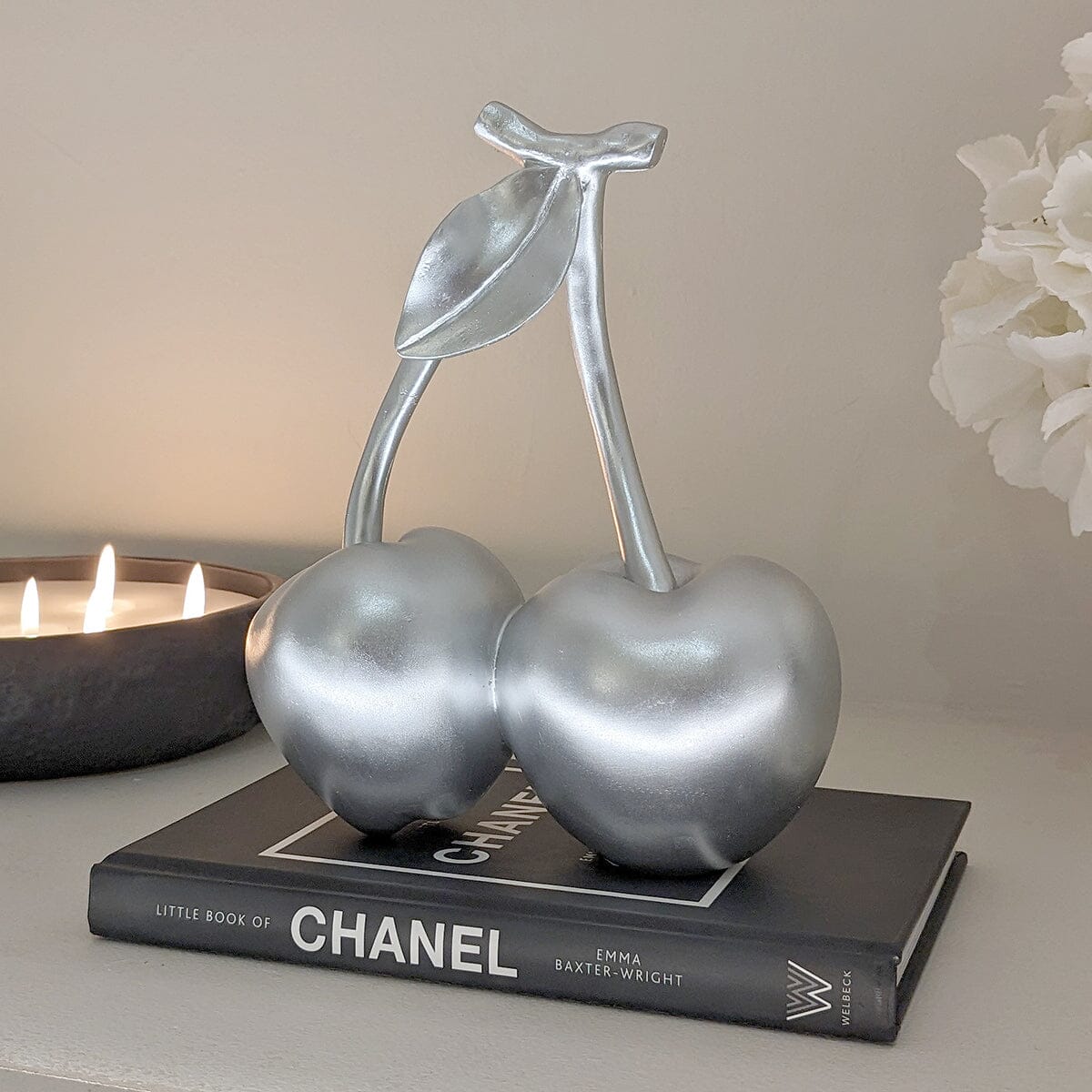 Silver Decorative Cherry Ornament