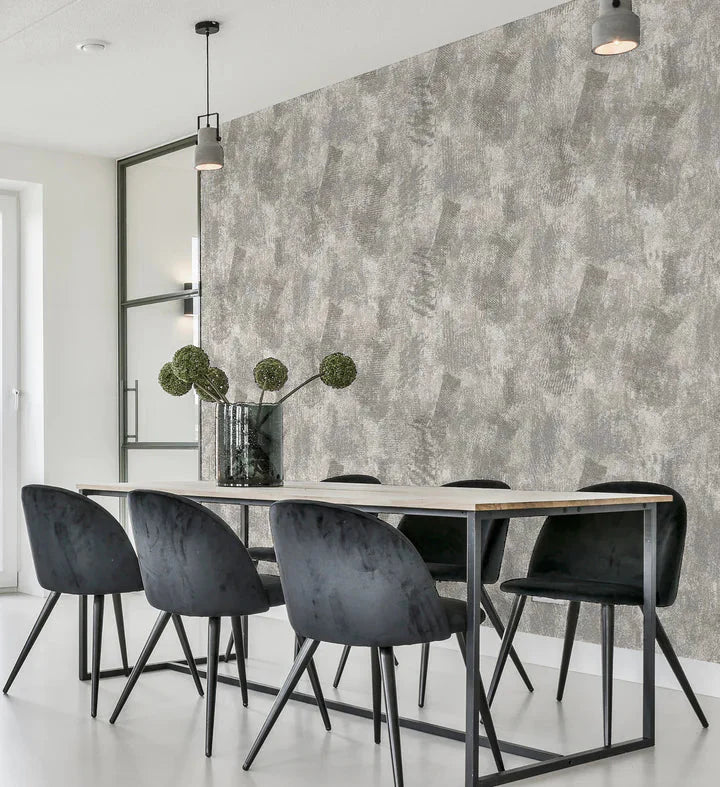 Tacoma Grey & Cream Brush Stroke Patterned Wallpaper
