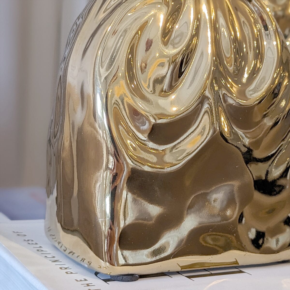 Tesora Gold Crinkled Ceramic Bag Vases - Set of 2