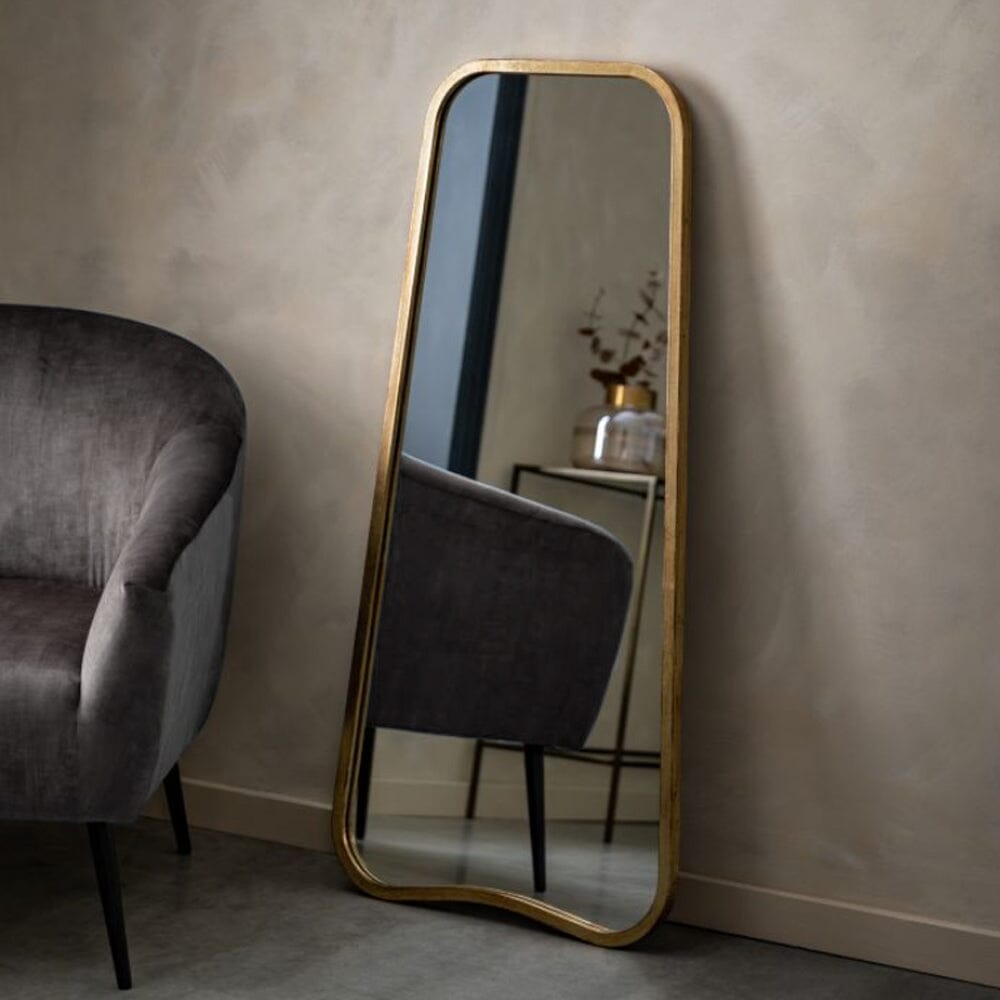 Tesora Gold Curved Leaner Mirror - 123cm