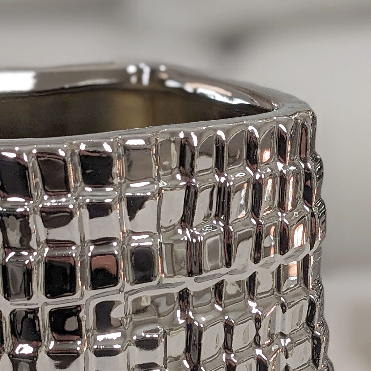 Vieste Medium Silver Abstract Vase