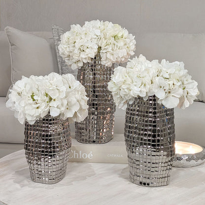 Vieste Medium Silver Abstract Vase