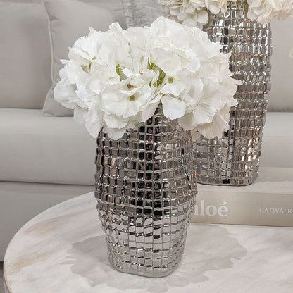 Vieste Medium Silver Abstract Vase