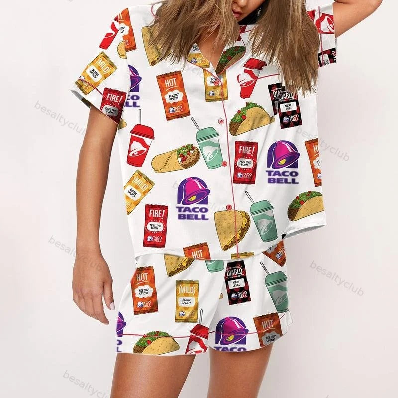 TACO BELL SILK PAJAMAS SET